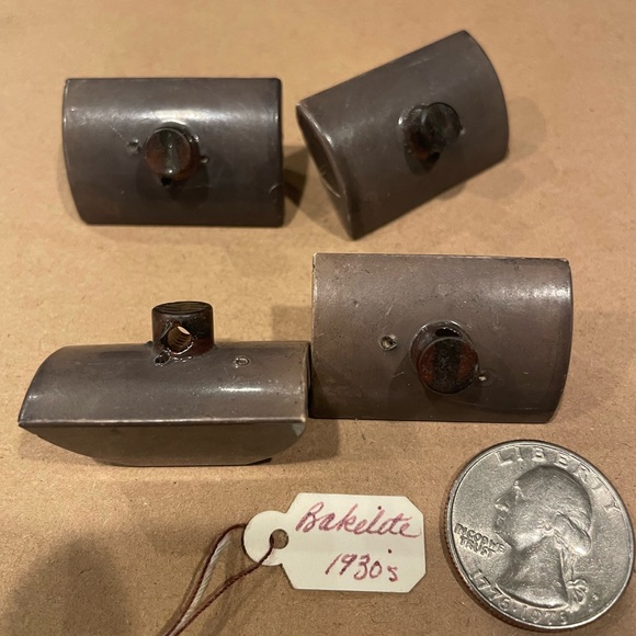 Vintage Brown/grey Bakelite buttons - Qty 4 - Picture 2 of 6